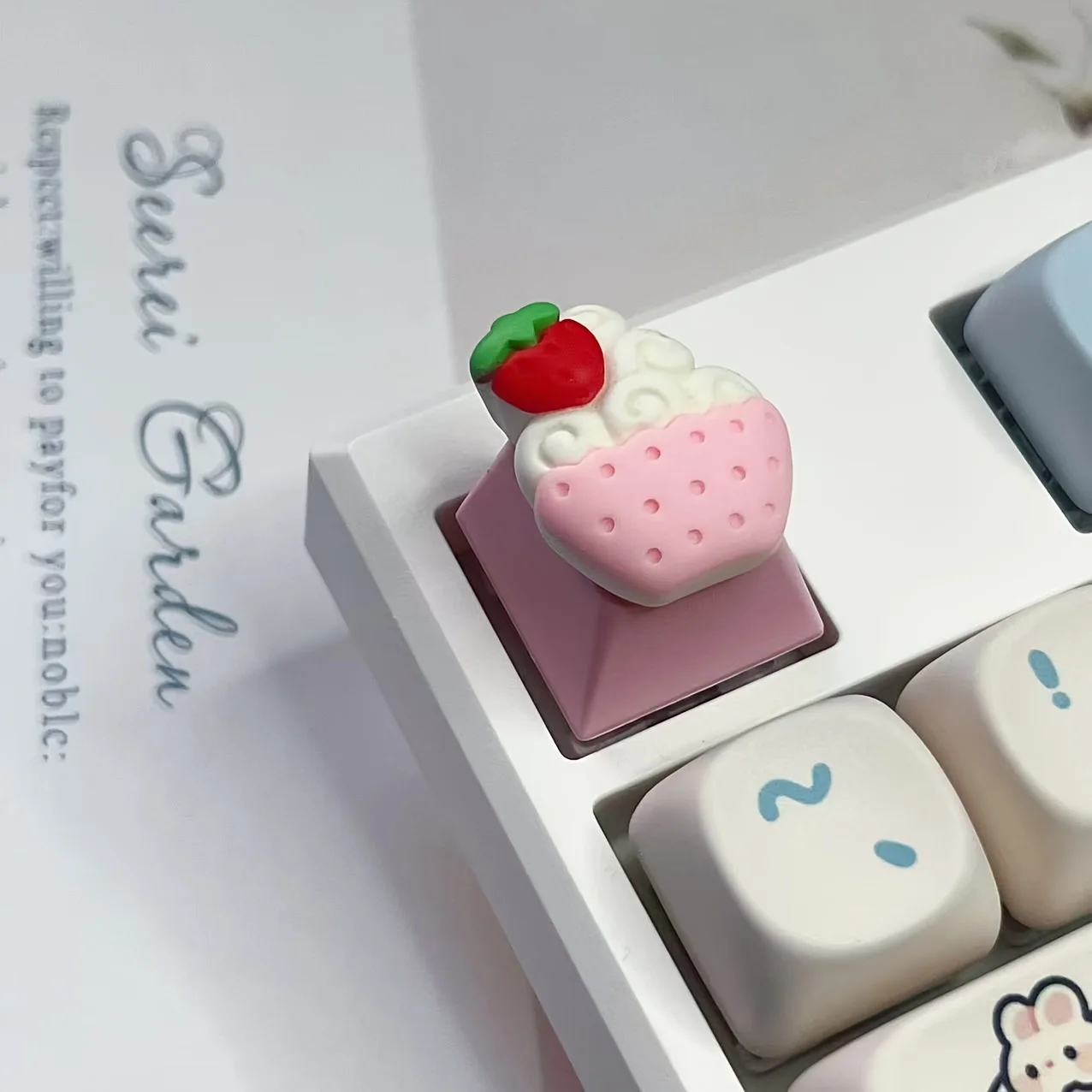 4 Uds. De gafas rosas bonitas, teclas de cerdito, interruptor Cherry mx, ESC, eje transversal, dibujos animados, Anime Show, teclas de teclado mecánico - imagen 4