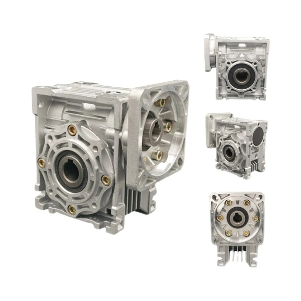 NMRV40 reductor de velocidad sin fin DC caja de cambios de motor RV040 18mm salida 5:1-100:1 reductor de velocidad de caja de cambios sin fin para Motor NEMA 34 - imagen 5