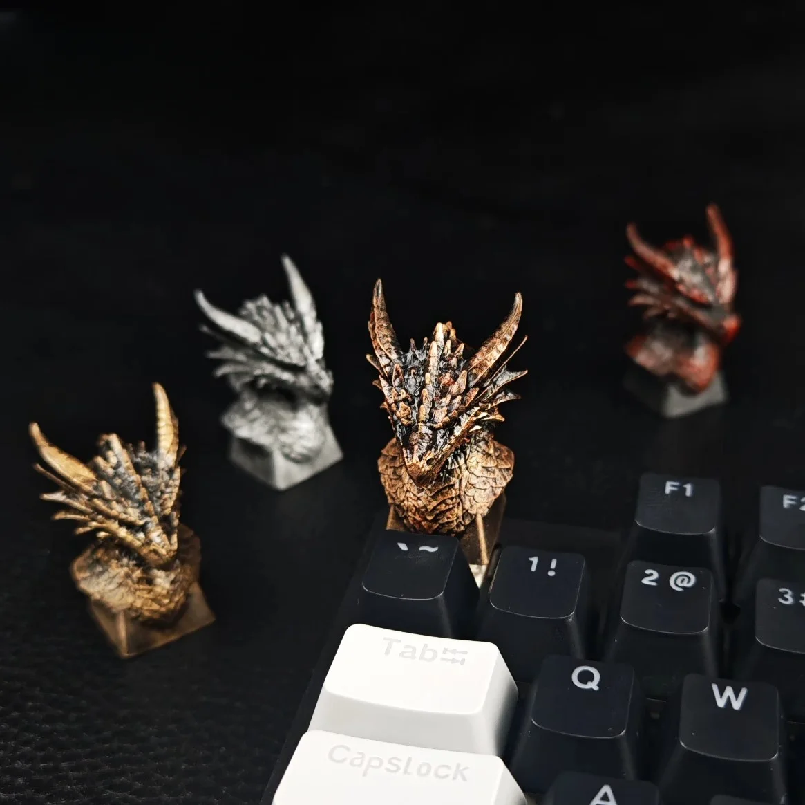 Teclas de dragón plateado/dorado, resina personalizada para juegos, teclas originales hechas a mano DIY personalizadas para teclado mecánico - imagen 4