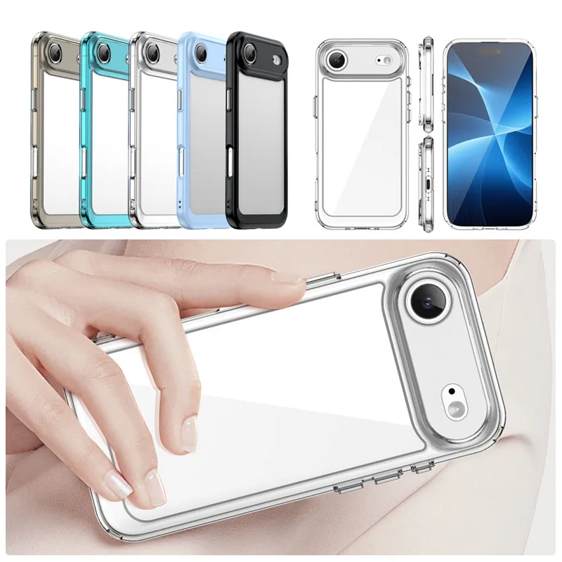 Para iPhone 17 Air funda de lujo de silicona transparente PC Protector de parachoques para iPhone 17 Air Cover TPU a prueba de golpes para iPhone 17 Air