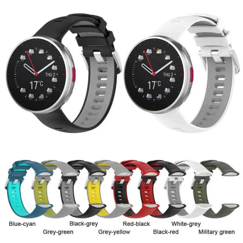 Correa de silicona para reloj Polar Vantage V2, repuesto oficial con orejas crudas, 2 colores - imagen 4