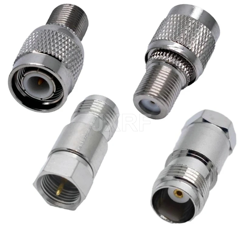 JXRF-conector 2 piezas TNC macho hembra a F macho hembra, adaptador Coaxial RF, conector TNC Coaxial