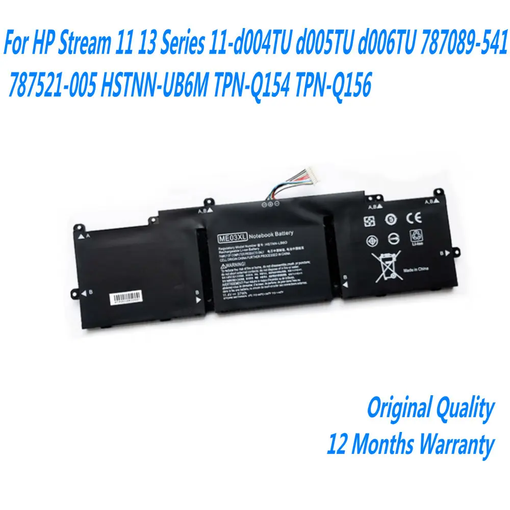Nueva batería de ordenador portátil ME03XL para HP Stream 11 13 Series 11-d004TU d005TU d006TU 787089 -541 787521 -005 HSTNN-UB6M TPN-Q154 TPN-Q156
