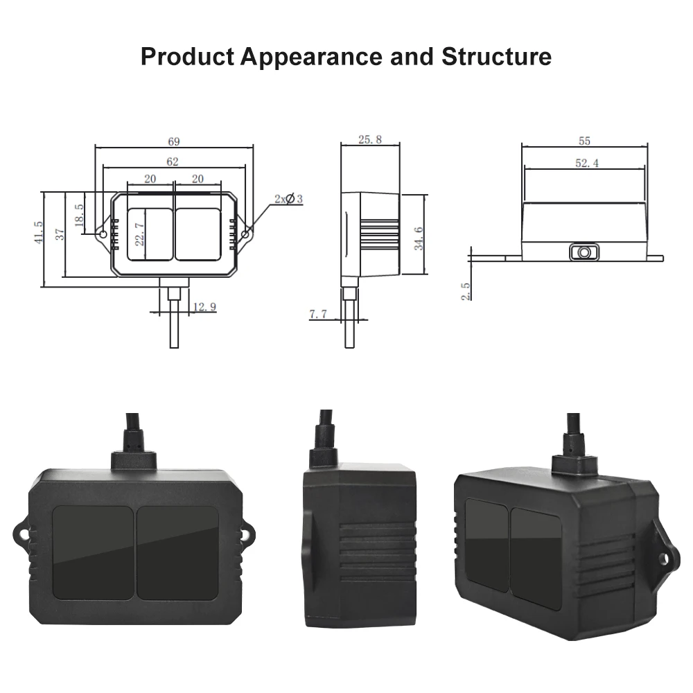 Benewake TF02 Pro sensor de distancia de rango medio, velocidad de marco de 1000 Hz y módulo Lidar de alcance de funcionamiento de 40 metros para interior/exterior/Robot - imagen 5