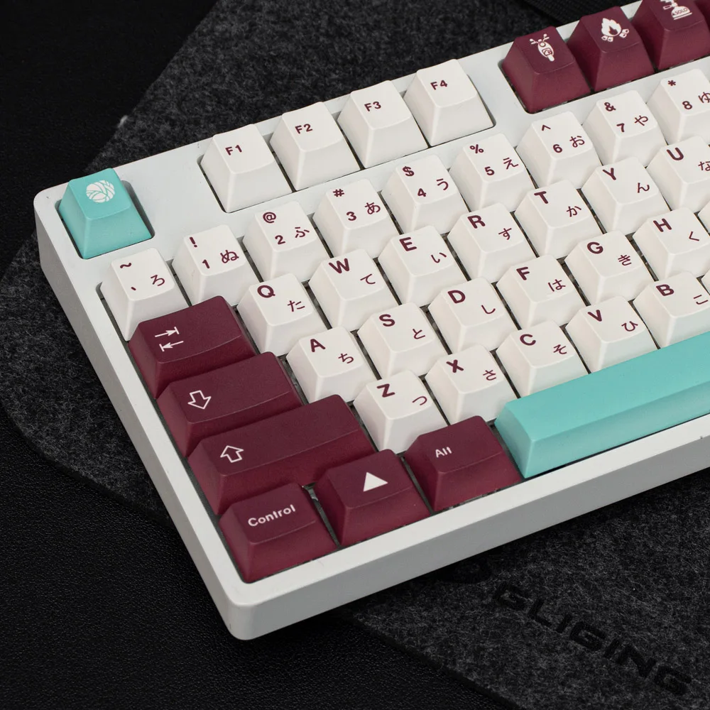 GMK Yuru-juego grande de teclas personalizadas, accesorio para teclado mecánico, perfil de cereza, Dye-Sub PBT, japonés, inglés, 61/64/68/75/84
