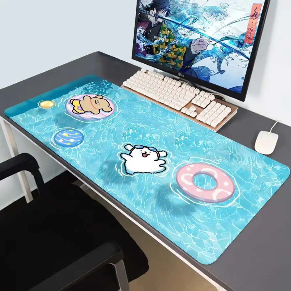 Alfombrillas de ratón maltais de perro de línea de dibujos animados, antideslizantes, Lockedge, para oficina, juegos de estudiantes, gruesas, de escritura grande, cojín para alfombrilla de ratón