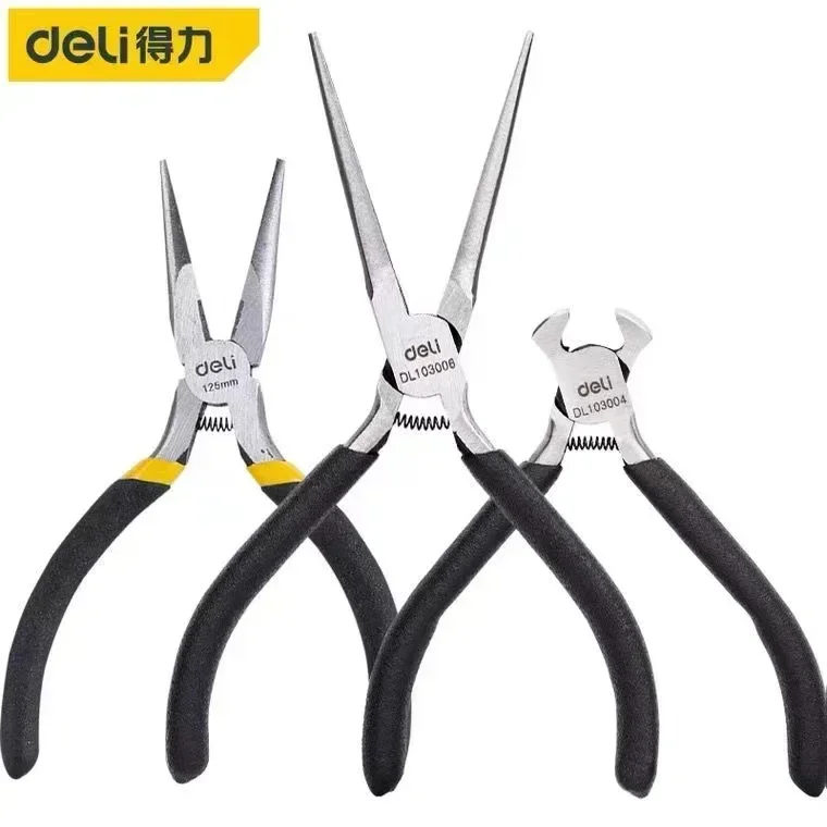 Alicates dobladores Deli, alicates de corte superiores multifuncionales, mini alambre, alicates puntiagudos manuales diagonales de electricista, herramienta múltiple - imagen 4