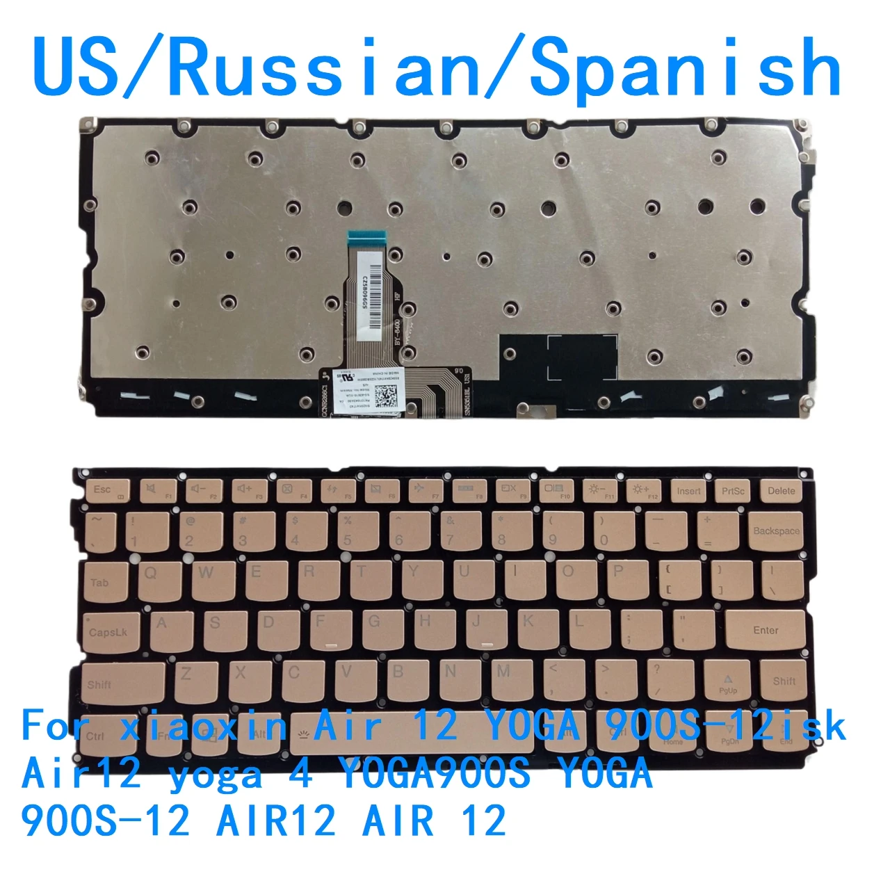 Teclado retroiluminado español ruso de EE. UU. para Lenovo xiaoxin Air 12 YOGA 900S-12isk Air12 yoga 4 YOGA900S YOGA 900S-12 AIR12 AIR 12