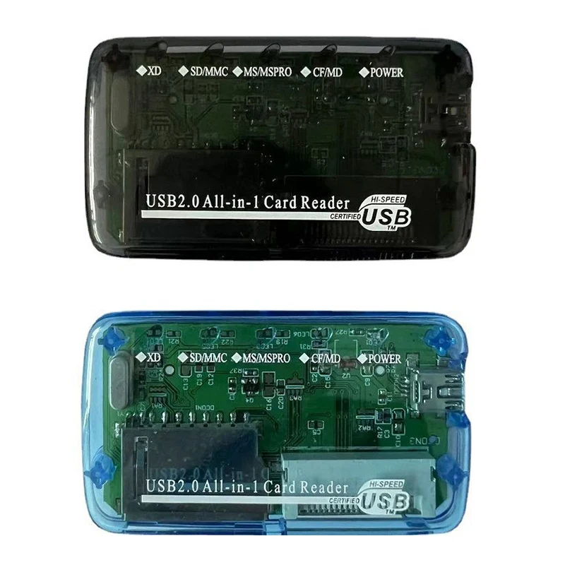 Lector de tarjetas USB 2,0 Dongle CF MS TF M2 XD SD grabador de tarjetas de memoria 480Mbps vista adaptador de transferencia de datos Plug Play lector transparente