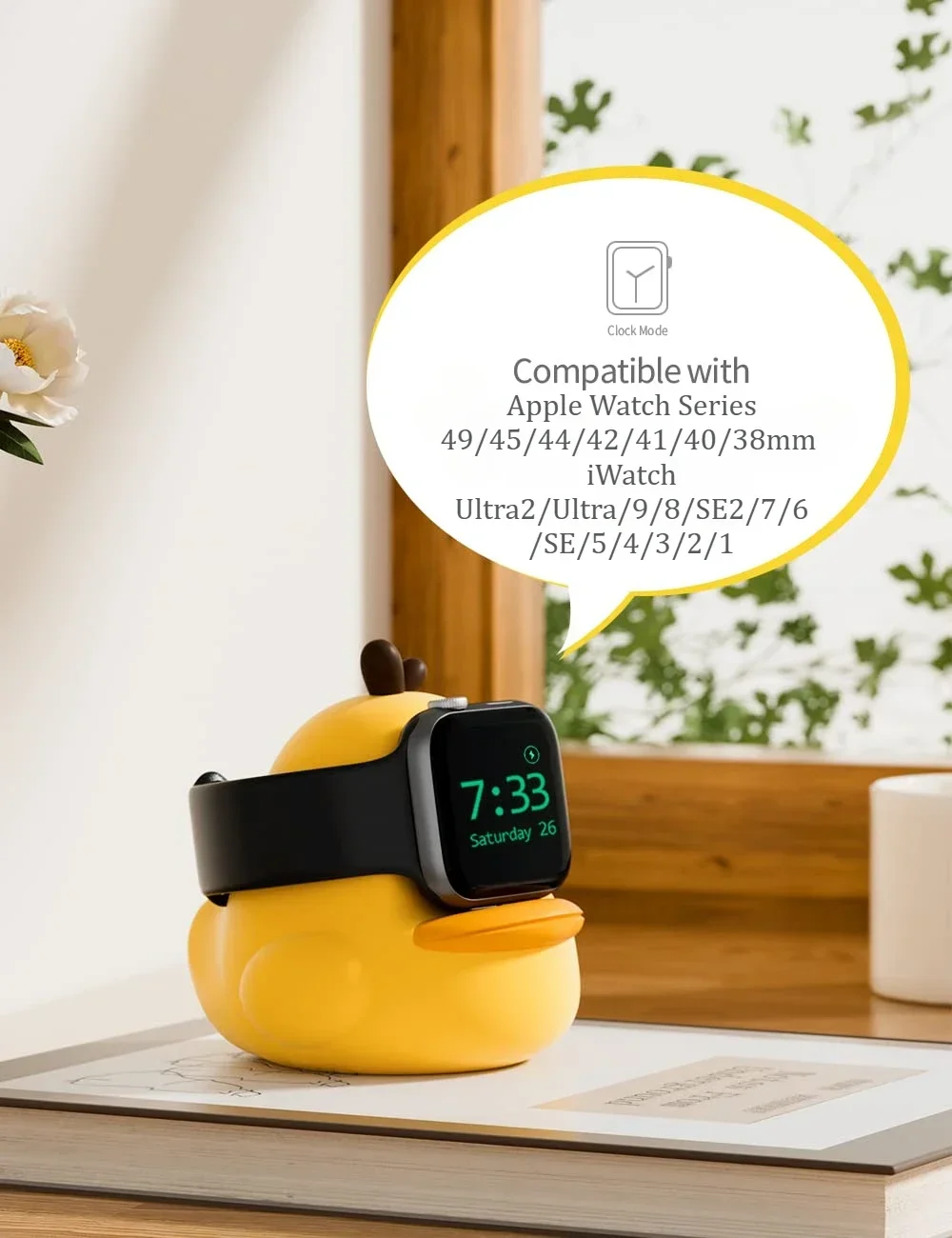 Lindo soporte de cargador para Apple Watch Series 49/45/44/42/41/40/38mm IWatch Ultra2/Ultra/9/8/SE2/7/6/SE/5/4/3/2/1 base de silicona - imagen 4