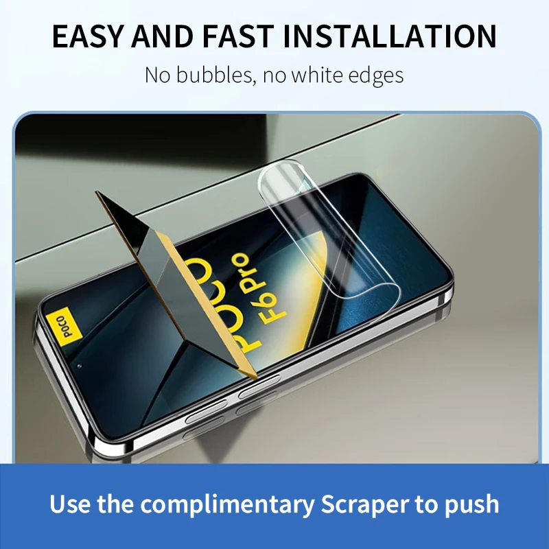 Película de hidrogel Flexible y suave para Xiaomi Poco F6 F5 F4 F3 GT M6 Plus, protectores de pantalla para Mi 14T 13T 12T 11T Pro, sin vidrio, 3-5 uds. - imagen 5