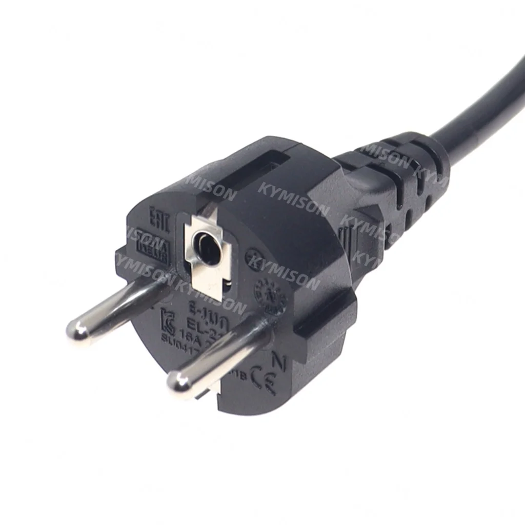 Cable adaptador de ángulo recto IEC C13 de 1,8 m Cable de extensión europeo Schuko CEE7/7 Cable de alimentación de ángulo VDE - imagen 3