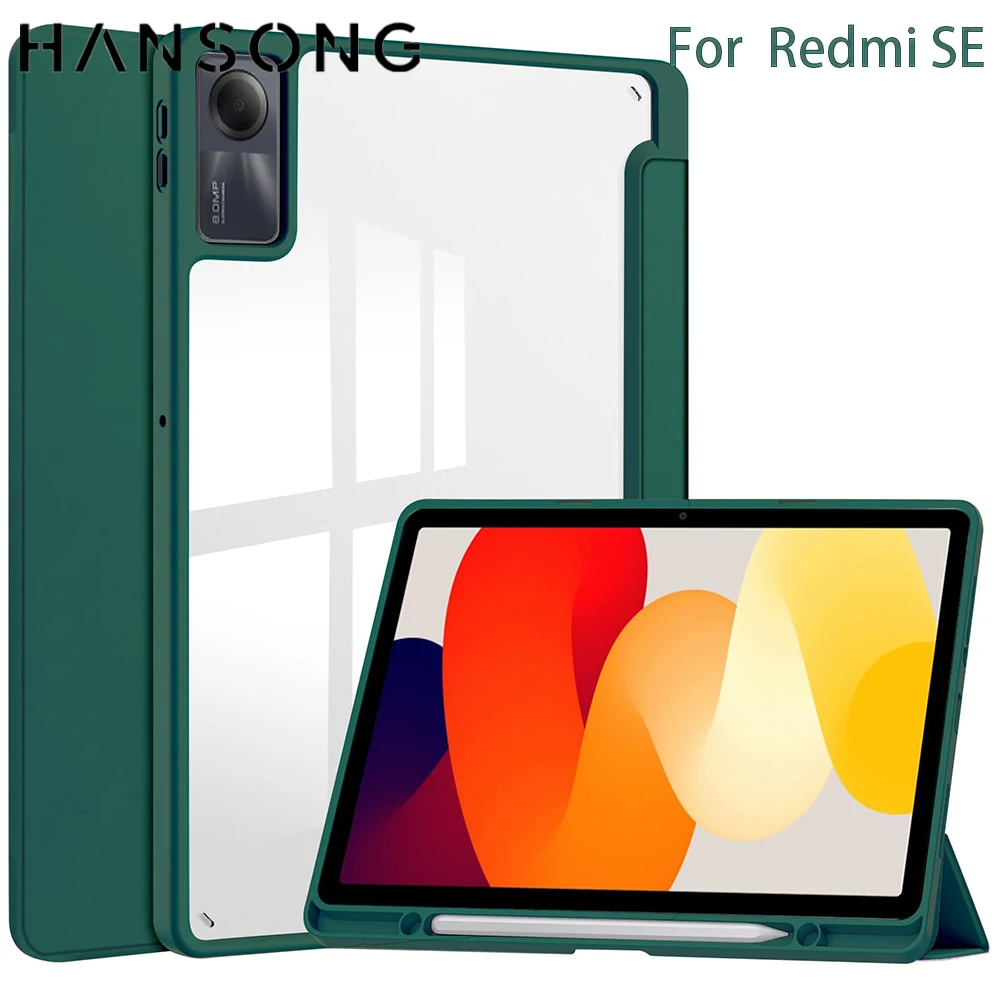 Para Xiaomi Redmi Pad SE 11 pulgadas para Redmi Pad funda trasera dura transparente para Xiaomi Redmi Pad SE con cubierta despierta/para dormir - imagen 2