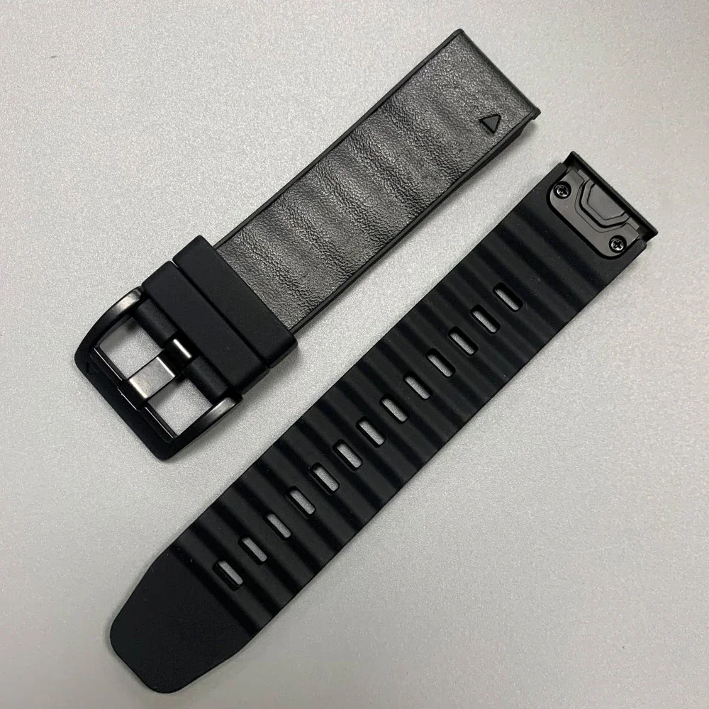 Correa de silicona de cuero de 22mm y 26mm para Garmin Fenix 8 Pro E 7X 6 banda deportiva Epix/Enduro/Quatix/Tactix/Instinct 3 pulsera QuickFit - imagen 3