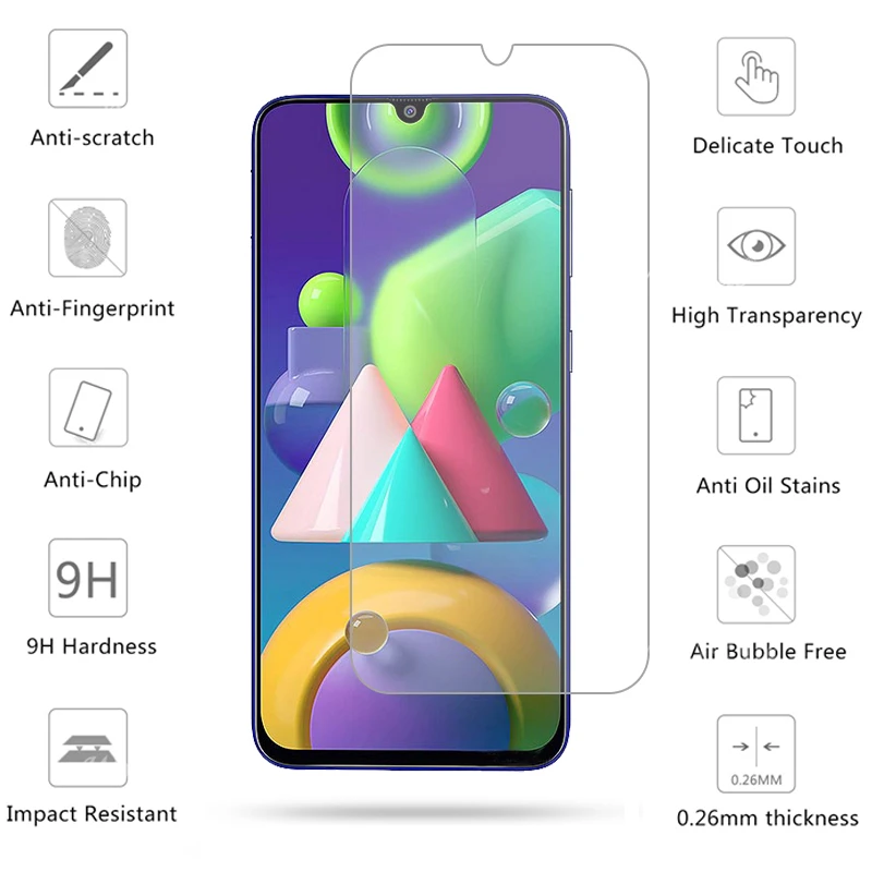 4 en 1 para Samsung Galaxy M21 vidrio para Samsung A51 vidrio templado para Samsung A51 A71 A01 A11 A31 A21S M11 M21 M31 Cristal de lente - imagen 4