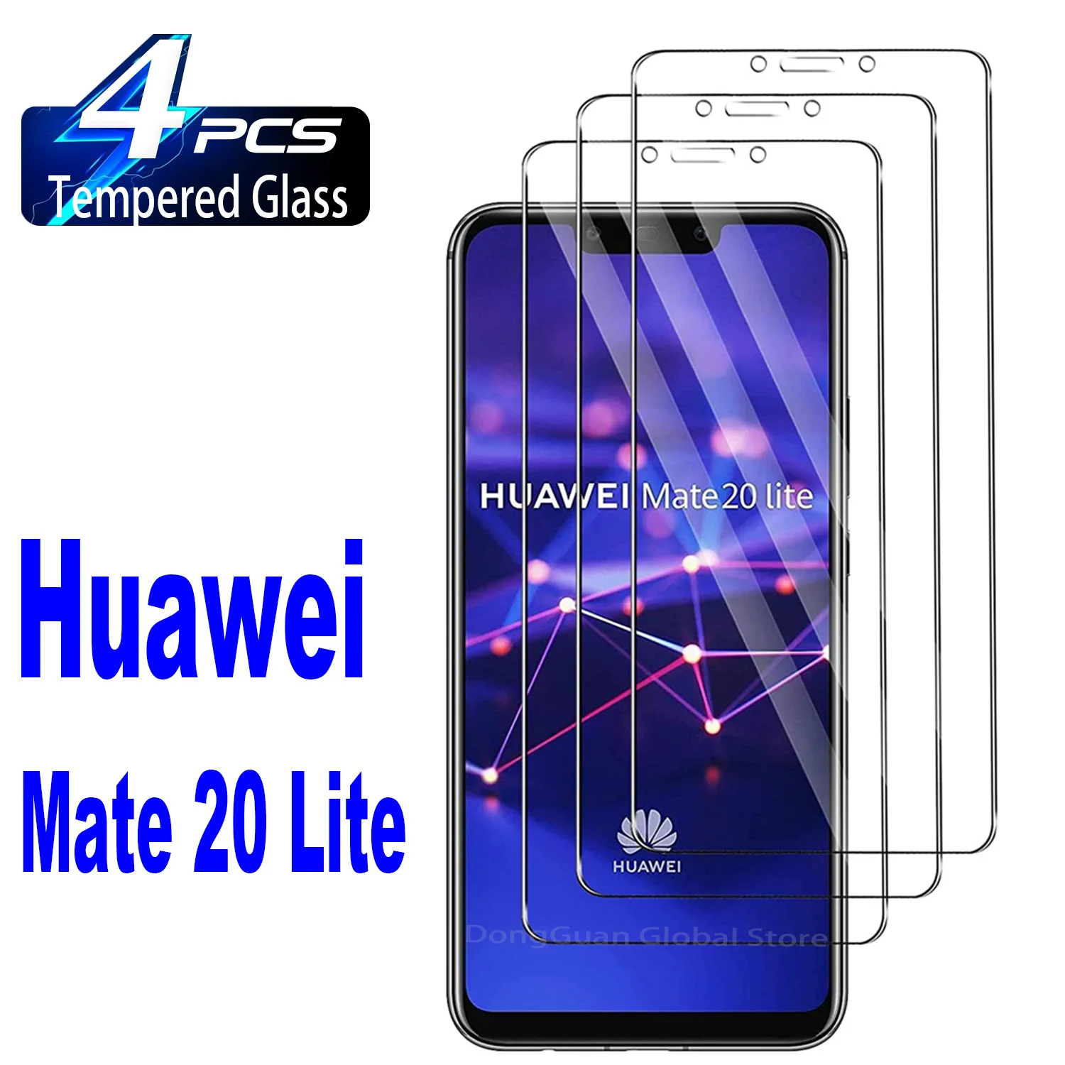 2/4 piezas de vidrio templado para Huawei Mate 20 Lite HD película protectora de pantalla