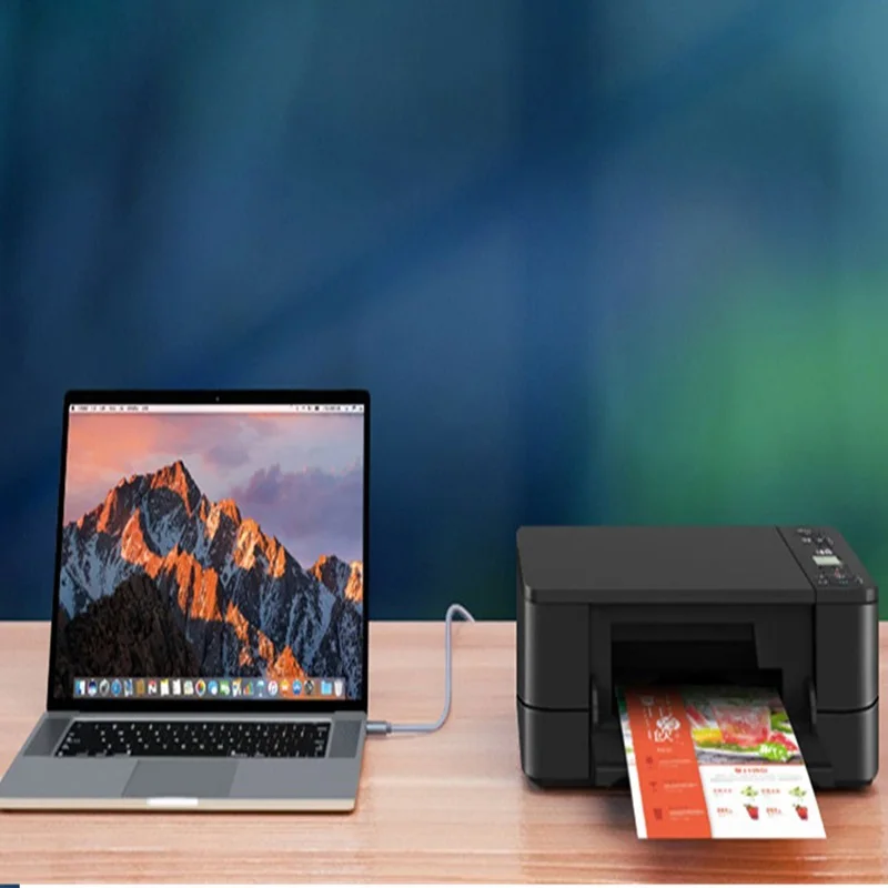 Cable de impresora USB C a USB B 2,0 de 3M, escáner de impresora trenzado para Epson, HP, Canon, Brother, MacBook Pro, Samsung, Cable de control MIDI - imagen 4