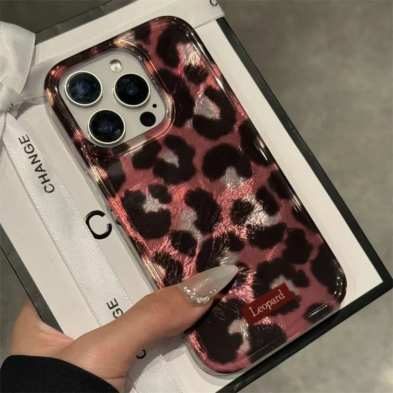 Funda de teléfono con estampado de leopardo rosa y negro para IPhone 16, 15, 14, 13, 11, 12 Pro Max Plus 7, 8 Plus SE 2022, Funda anticaída encantadora - imagen 5