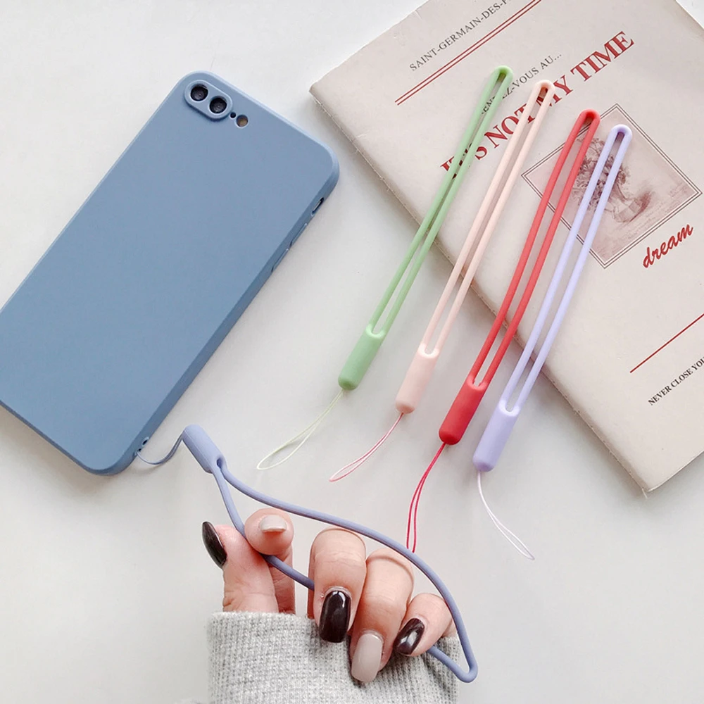 Correas de muñeca con cordón de mano, dijes de silicona para llaves de cámara de teléfono móvil, cadena de cordón lindo, llavero, cuerda colgante - imagen 3