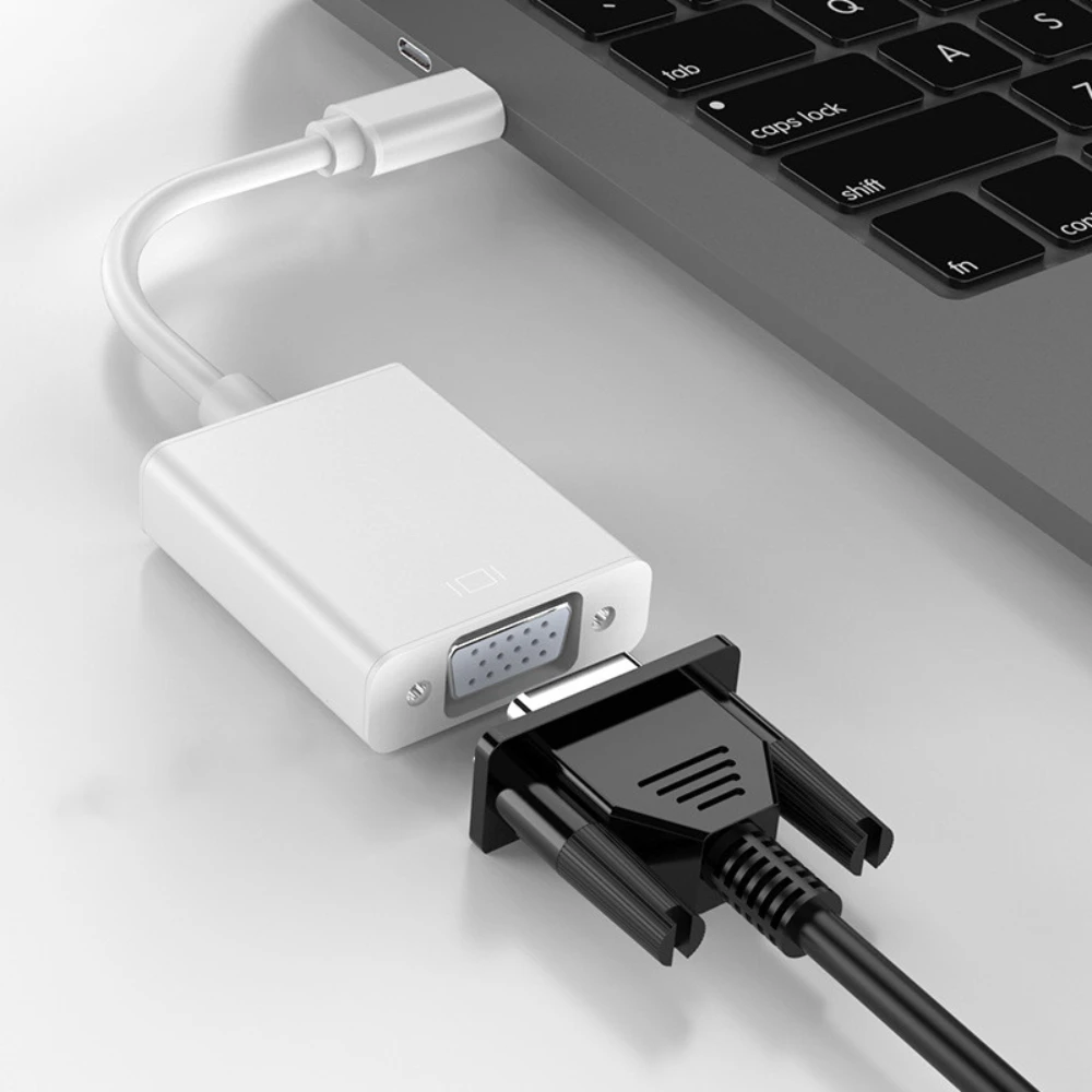 Adaptador USB tipo C 3,1 a VGA, Cable adaptador HD 1080P para MacBook Pro, Samsung, TV, teléfono, portátil, convertidor de proyección de línea de pantalla - imagen 2