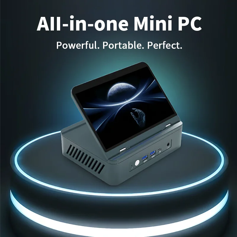 AMD 7 "pantalla Mini PC Ryzen 9 6900HX 8 Core DDR5 2xLAN 2,5G NVMe 2 * tipo C pequeño ordenador de oficina/hogar WiFi6 BT5.2 HD DP 7640HS