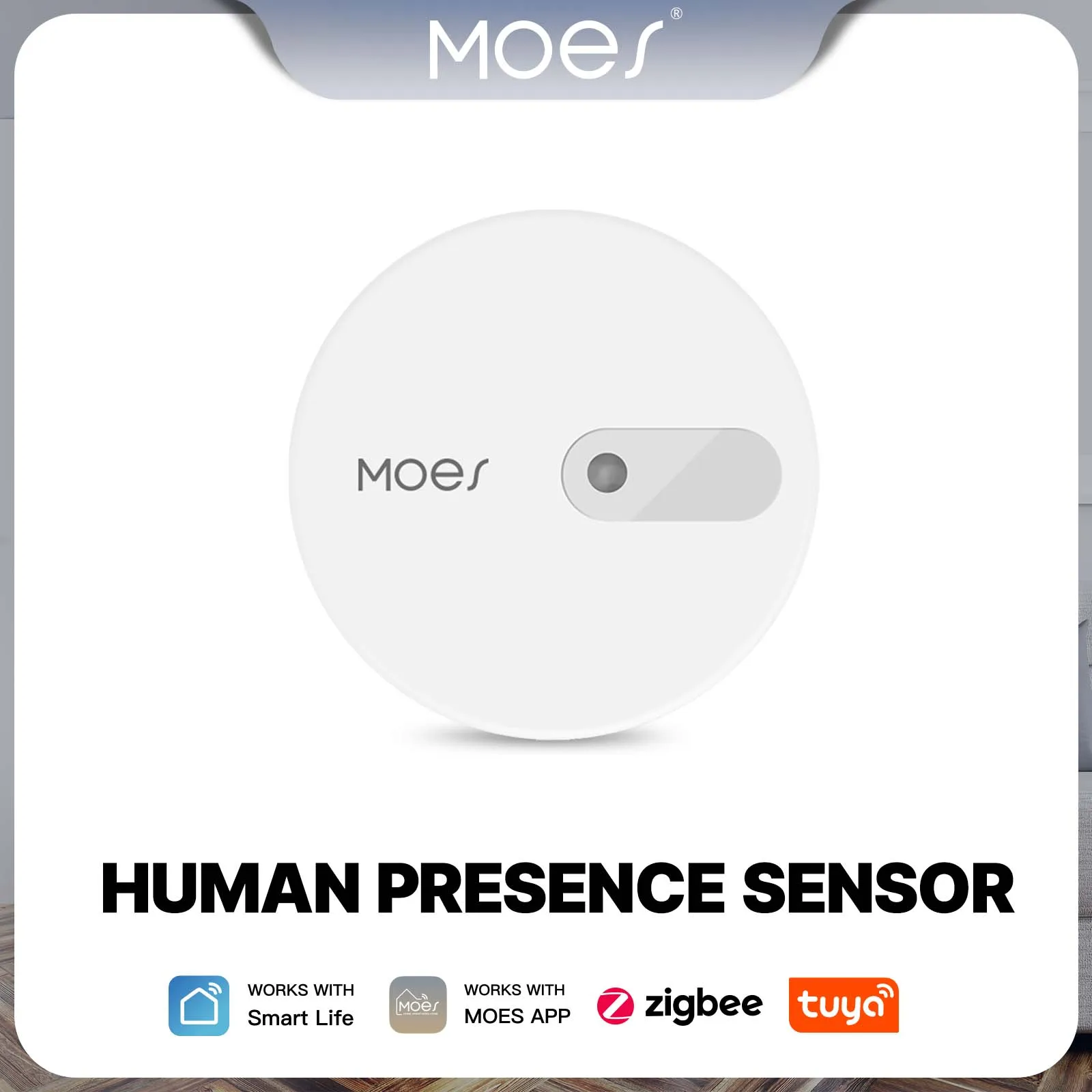 MOES Tuya ZigBee Sensor de presencia humana Detector Sensor de detección de ondas de Radar para seguridad del hogar Sensor inteligente de detección de cuerpo humano