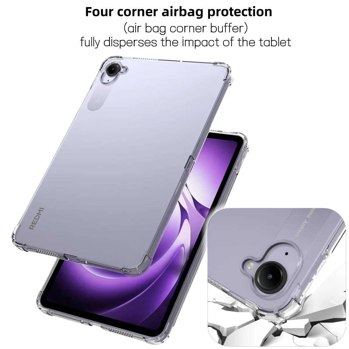 Funda blanda para tableta Xiaomi Redmi K Pad, 8,8 pulgadas, 2025, transparente, TPU, Airbag de cuatro esquinas, anticaída, todo incluido - imagen 4