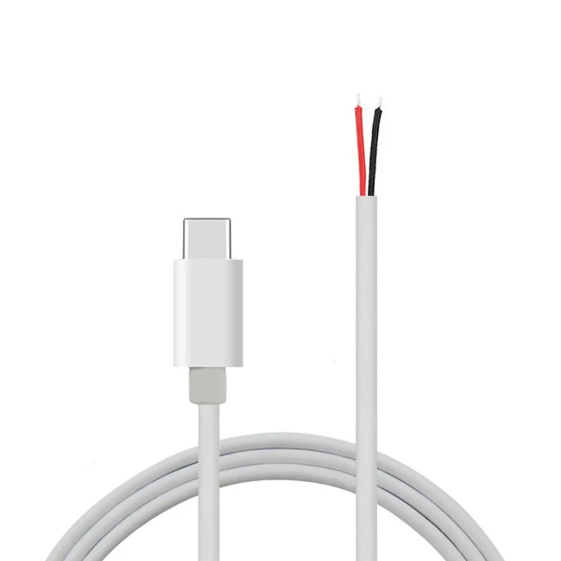 Cable USB C Pigtail de 2 núcleos, Cable USB tipo C macho a 2 pines, Cable Pigtail DIY de 5V, 2a, Cable de alimentación USB C para enrutadores de luz LED - imagen 2