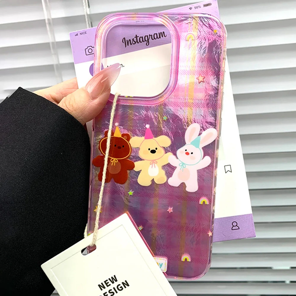 Para Honor 400 200 Pro 70 Migic6 7 5 Lite 90 Smart X9a X9c X9b X8b X8c X7c X8a X7b X6b Girl Pink Little Rabbit funda de teléfono - imagen 3