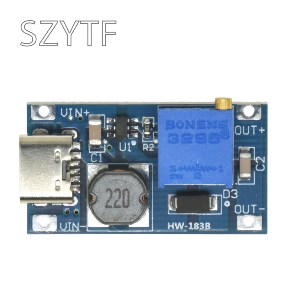 10 unidades MT3608 DC-DC TYPE-C Micro ajustable Módulo de refuerzo 2A DC DC módulo convertidor de potencia 2V-24V a 5V 9V 12V 28V - imagen 2