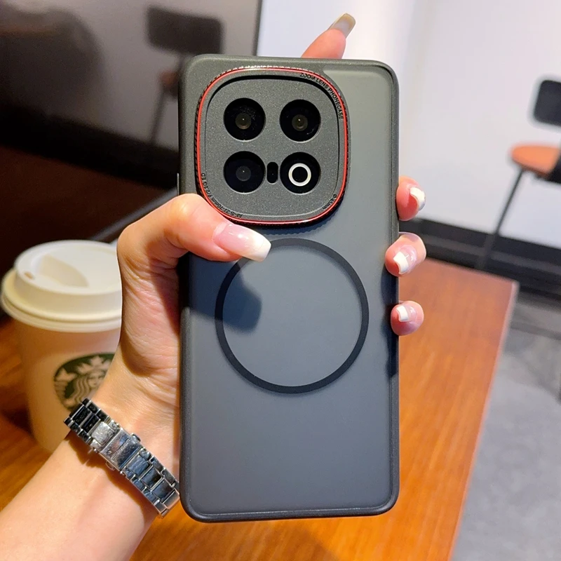 Para VIVO iQOO 13 funda magnética ELVEV a prueba de golpes mate translúcido duro PC lente protección succión cubierta del teléfono - imagen 4