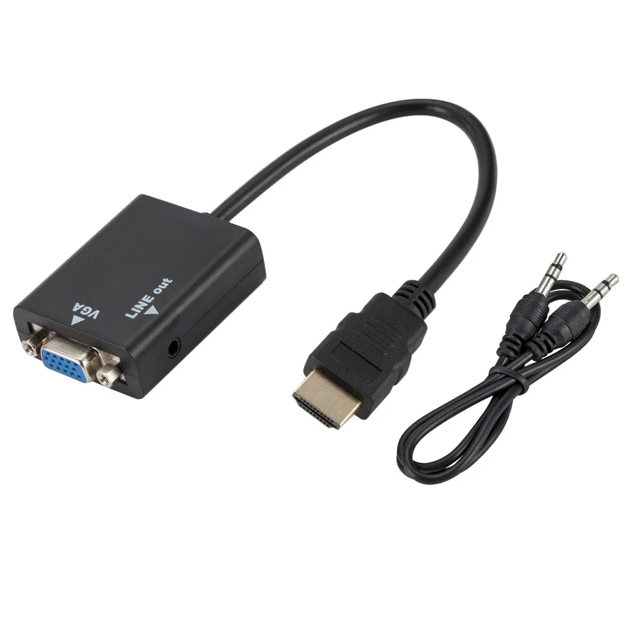 Convertidor HDMI VGA - Detalle del cable audio 3.5mm integrado