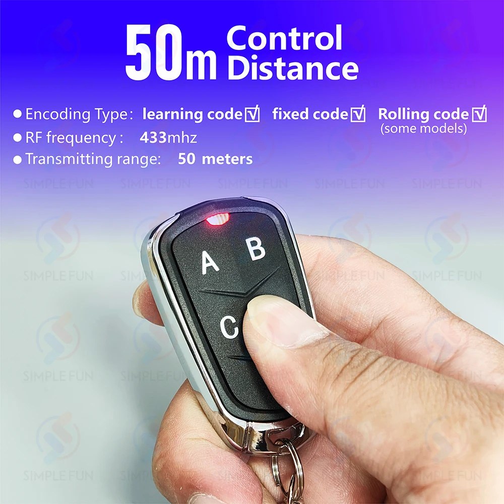 Clon Control remoto 4 canales 433Mhz Nice Came Doorhan duplicador abridor de puerta de garaje copia transmisor código rodante fijo - imagen 3