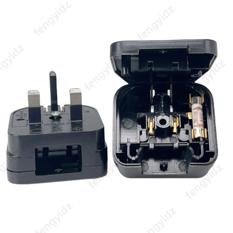 Caja adaptadora de enchufe de EE. UU. a Reino Unido, tipo redondo, dos pines, convertir a 3 pines, conversión de enchufe de energía eléctrica, enchufe de afeitadora con fusible 13A - imagen 2