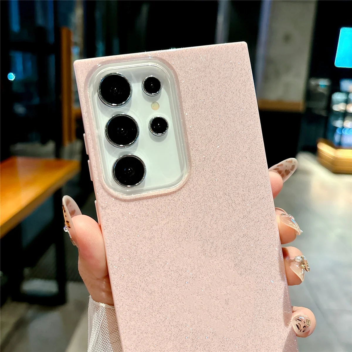 Funda de lujo IMD con purpurina dura de Color caramelo para Samsung s25 ultra 24 23 plus 21 fe 22 plus s25 plus, funda de PC suave de silicona híbrida - imagen 4