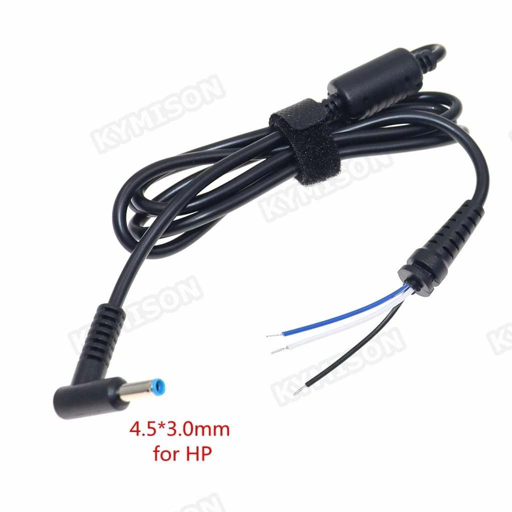 Cable de enchufe para cargador de energía CC 4,5x3,0, conector de ángulo recto con pin para adaptador de ordenador portátil Hp Envy, conector CC de 4,5x3,0mm