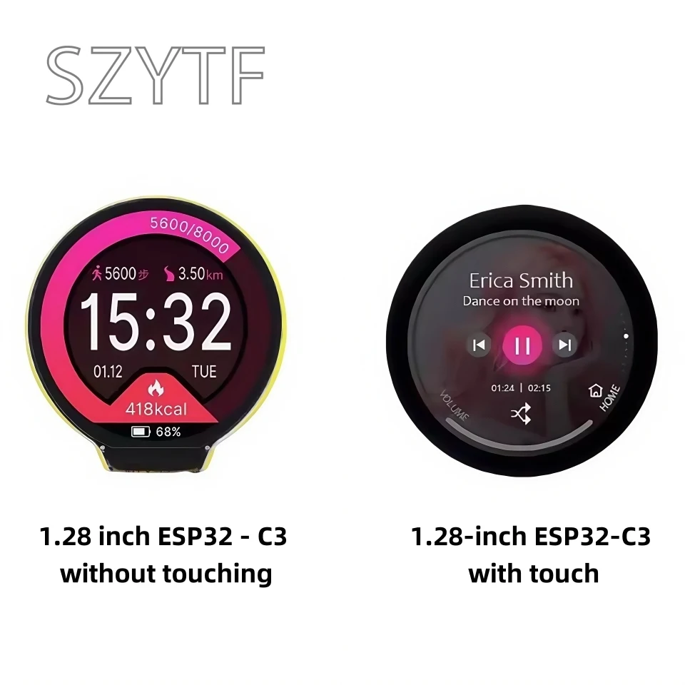 Placa de desarrollo de ESP32-C3, pantalla táctil LCD circular de 1,28 pulgadas con módulo compatible con wifi y Bluetooth - imagen 4