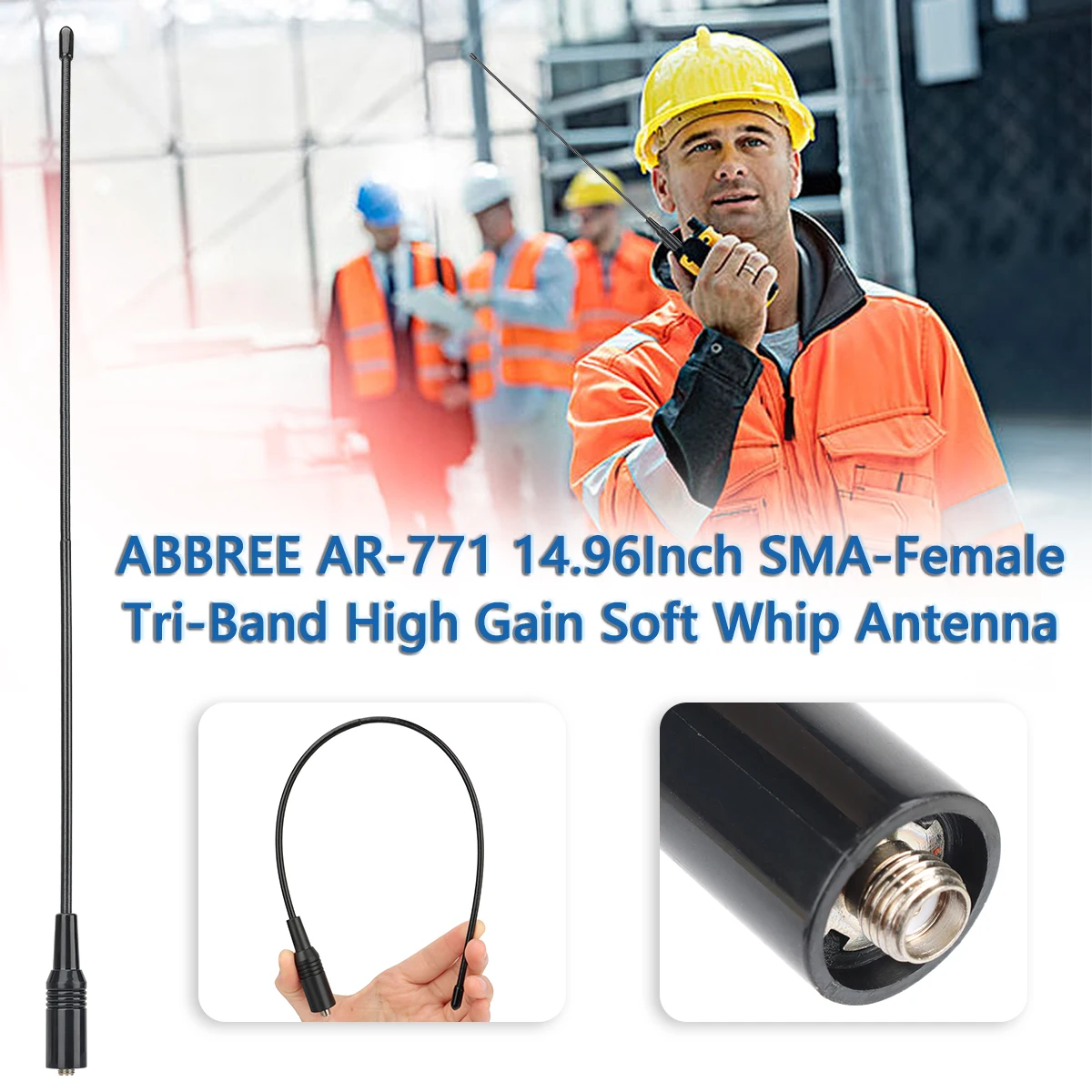 AM-771 antena Tri Band 144/220/430MHz SMA hembra para Quansheng UVK5 UVK6 UV5R Plus Baofeng M5R UV17M UV13M Rt-830 Walkie Talkie - imagen 4