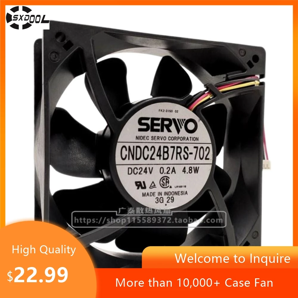 Para Servo CNDC24B7RS-702 120mm 12cm 12038 24V DC 0.2A 4.8W ventilador de refrigeración inversor, doble rodamiento de bolas para caja convertidora de servidor - imagen 2