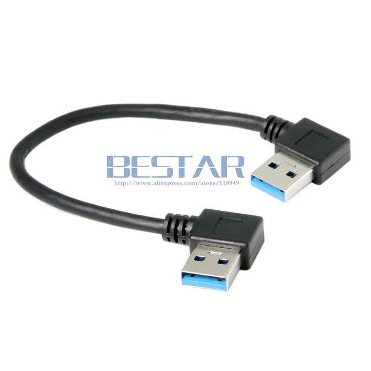 Cable de datos macho a macho de doble codo USB 3,0 tipo A tipo A de 90 grados en ángulo recto para ordenador con disco duro 15CM 0,15 M - imagen 2
