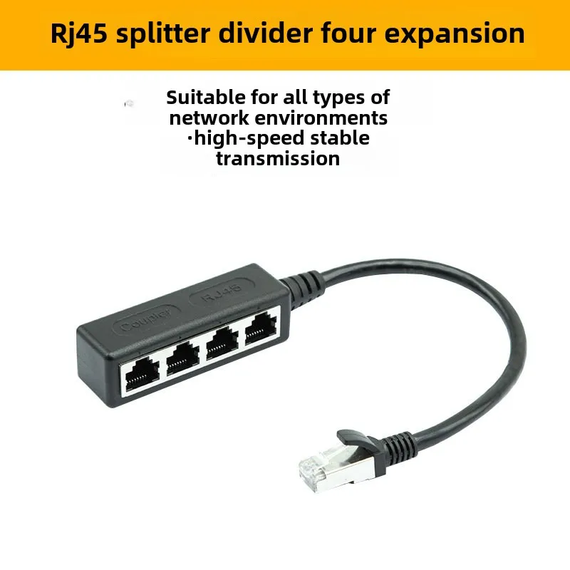 Convertidor divisor de cable RJ45, 1 macho de entrada a 4 salidas hembra, adaptador de extensión de cable de red CAT7 - imagen 3