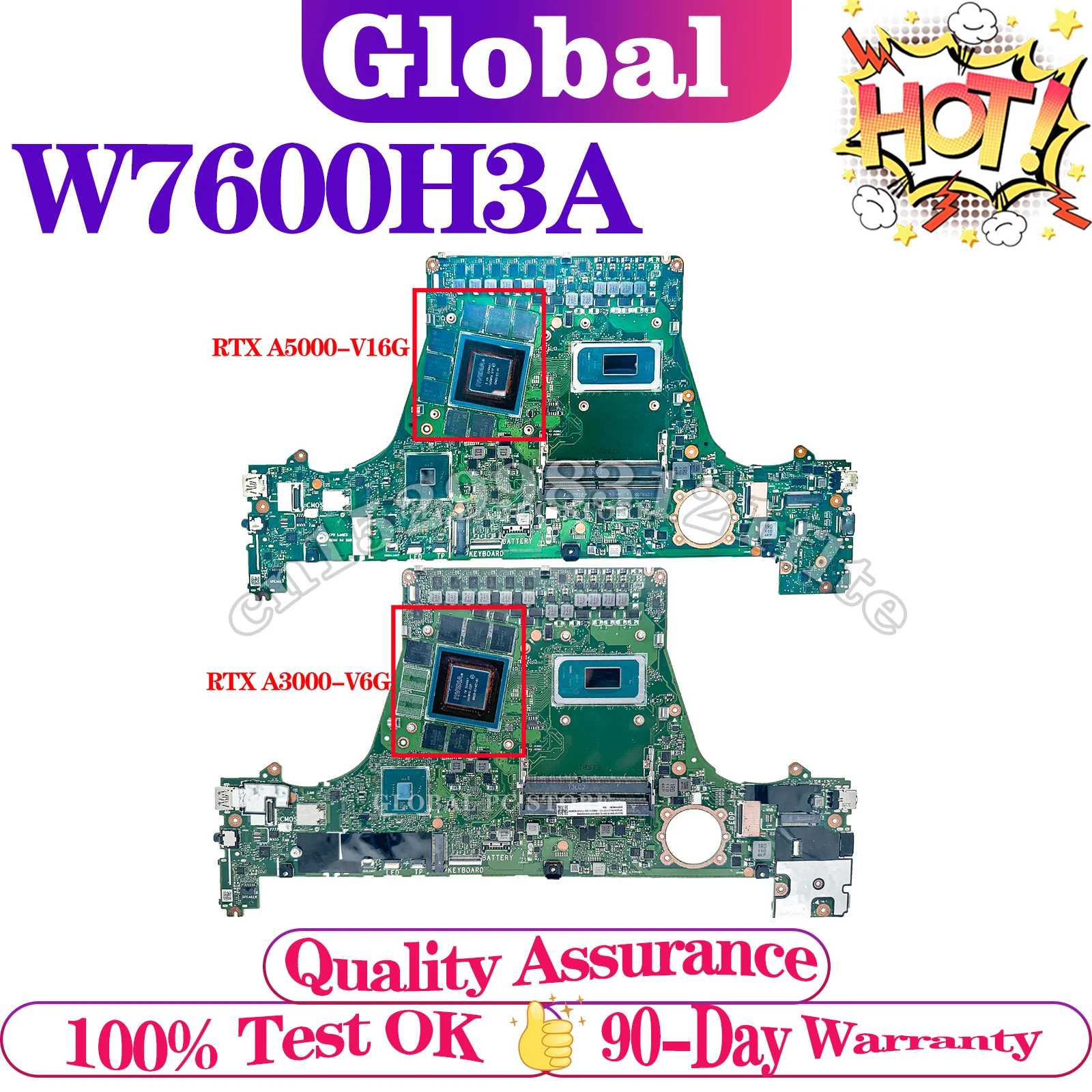 Placa base W7600H3A H7600HM W7600H5A W7600H3 J7600H3A J7600H5A J7600HM para placa base de ordenador portátil ASUS i7-11800H i9-11900H W-11955M