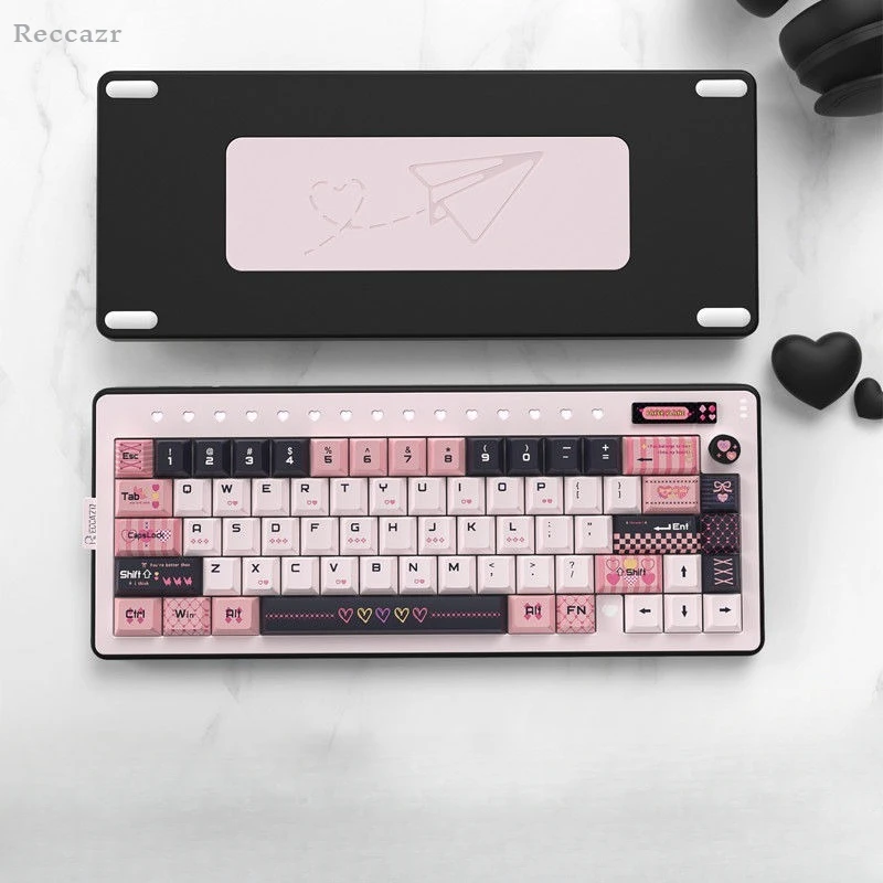 Reccazr Paper Plane 66 Teclado mecánico inalámbrico CNC de aluminio Teclado para juegos de 3 modos Junta de intercambio en caliente Accesorios para jugadores personalizados - imagen 2
