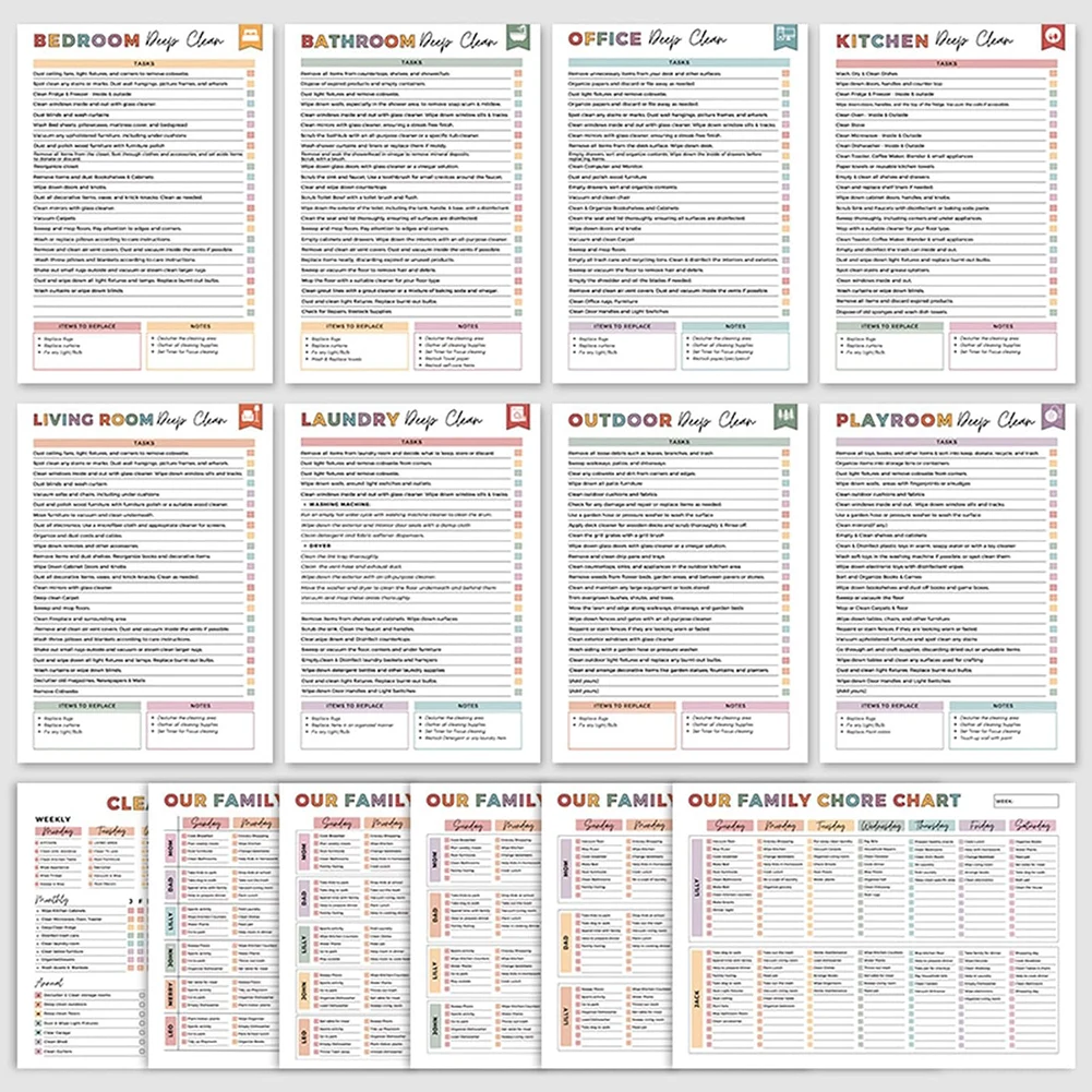 Planificador de limpieza TDAH, horario de limpieza y lista de verificación, organizador diario, semanal, mensual, planificador de limpieza del hogar - imagen 5