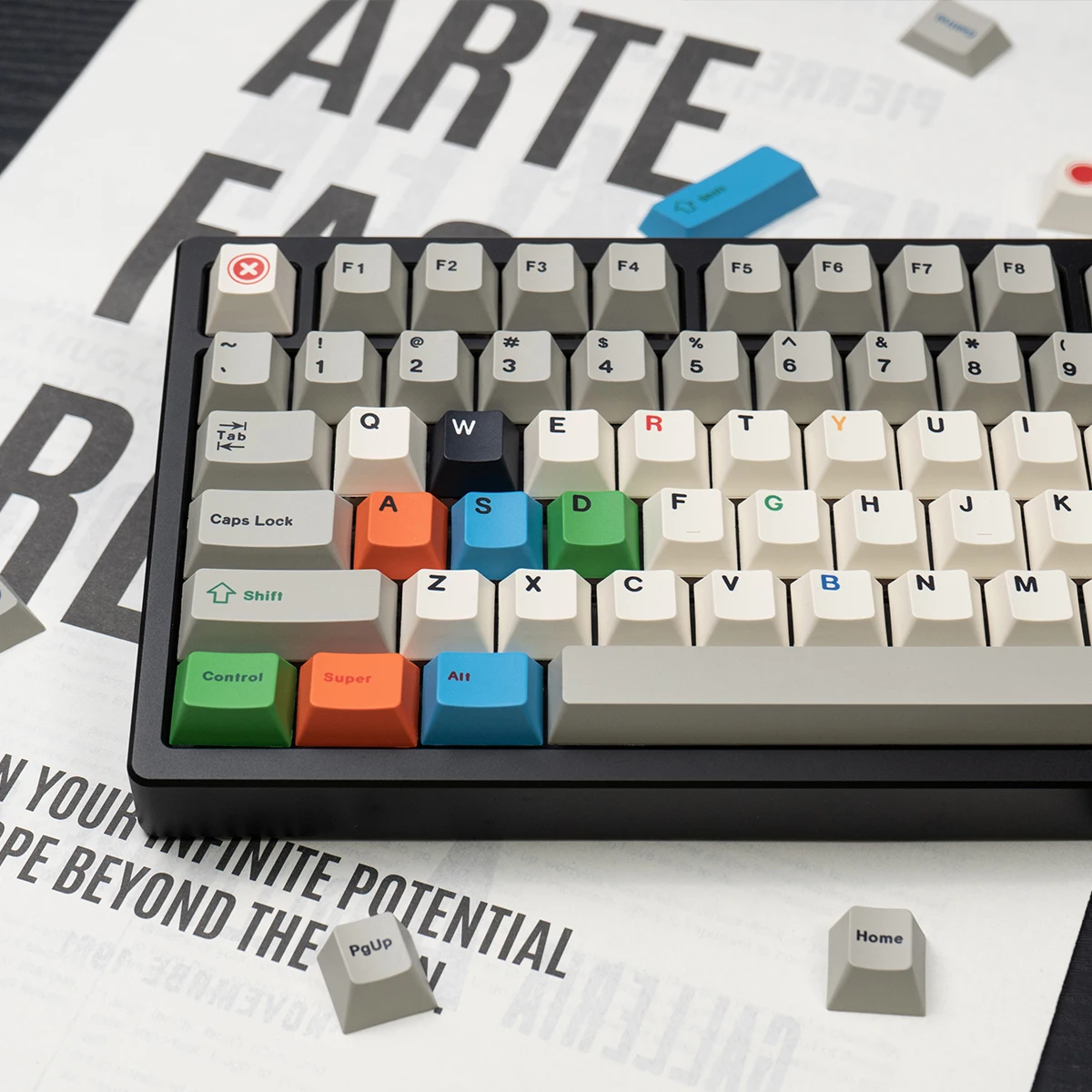 Teclas con temática de semáforo Retro de 161 teclas, teclas PBT, perfil de cereza, teclas personalizadas sublimadas por tinte para Lucky V2 Wooting - imagen 3