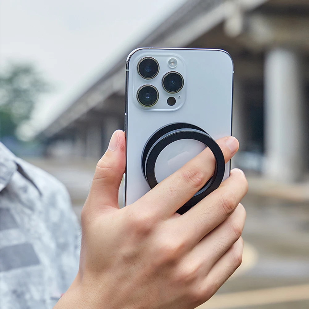 Soporte de anillo magnético de doble cara para teléfono, rotación de 360 grados, agarre ajustable para teléfono, accesorios MagSafe - imagen 3