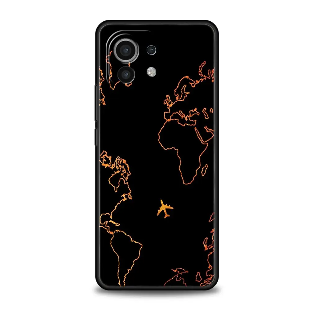 Funda de dibujos animados con mapa del mundo, carcasa con dirección de paisaje para Xiaomi 14, 13T, 12T Pro, 12, 13, 11 Ultra, Mi Note 10 Lite, 10T, 5G Pro, 11T, 11i, 9T - imagen 5