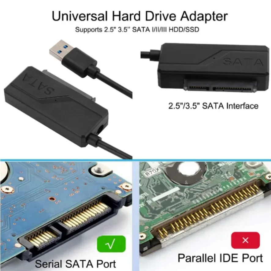 Cable SATA a USB 3,0 de hasta 5 Gbps para disco duro SSD HDD externo de 2,5 y 3,5 pulgadas SATA 7 + 15 adaptador de 22 pines Cable USB 3,0 a Sata - imagen 4