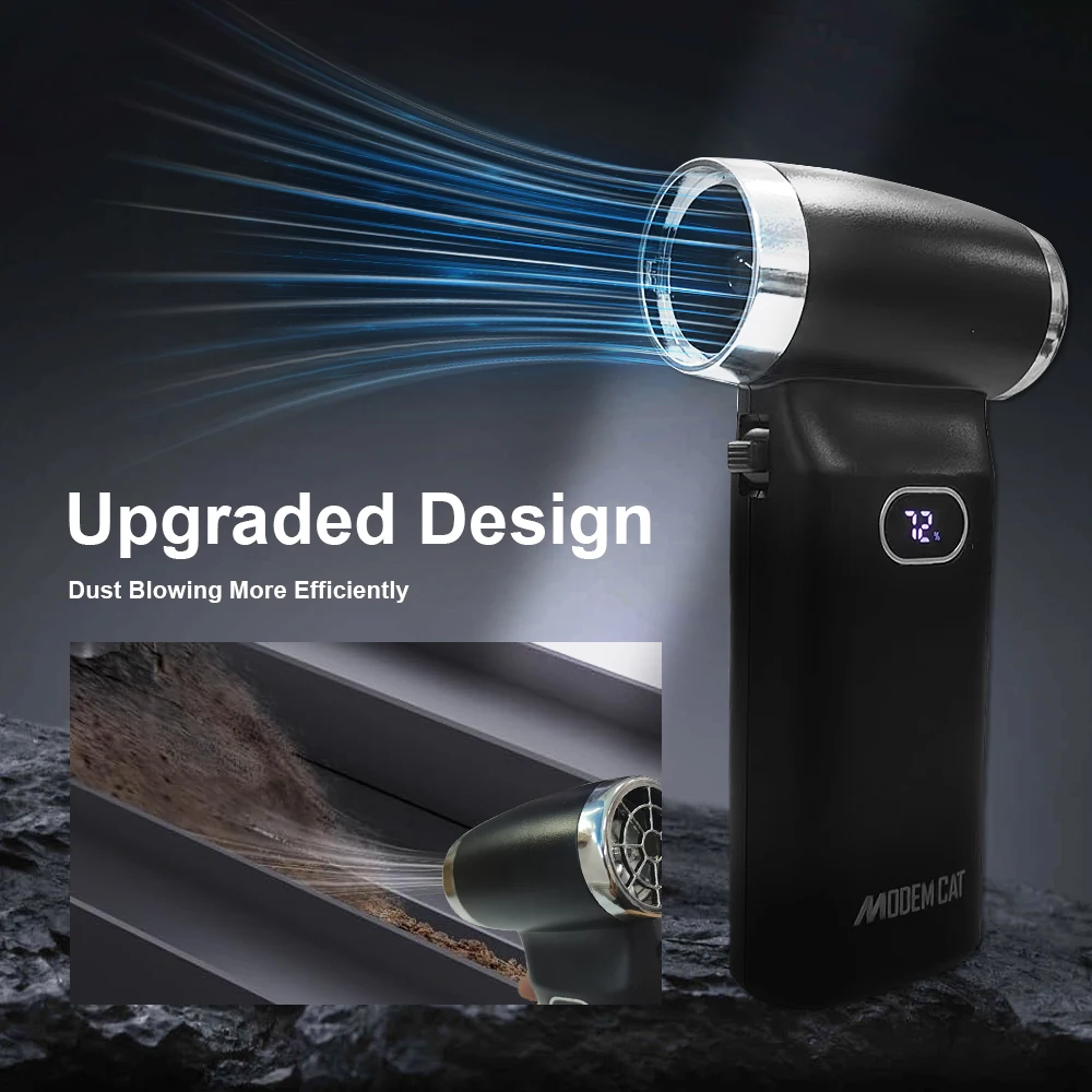 Ventilador violento, turboventilador ajustable de alta velocidad con alto volumen de aire, carga sin escobillas, ventilador de mano para exteriores, limpieza de coche
