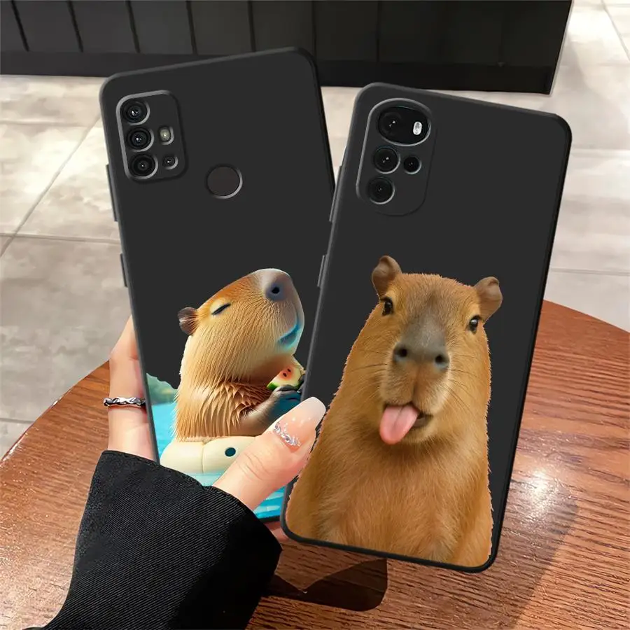 Funda para Teléfono Motorola Moto G22 Edge40 Edge 20 Pro 30 Lite G53 G30 G51 G73 G71 G32 G60s G52 G50 Divertida Capibara